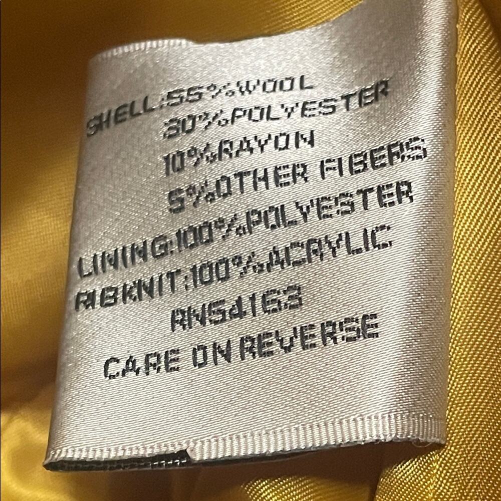 Kenneth Cole Mustard Yellow Cropped Jacket. L - Picture 4 of 6